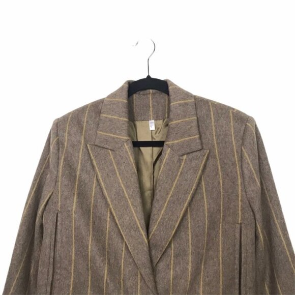 & Other Stories Tan Pinstripe Cape Blazer & Trouser Set Size 4 - Picture 5 of 16